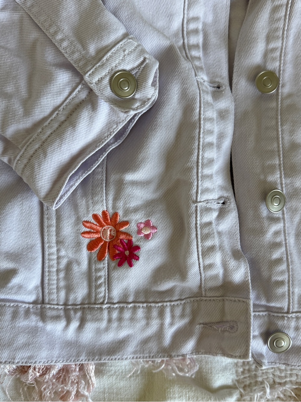 Barbie Truck Tour 2023 Exclusive Lavender Denim Jacket with Embroidery in L/XL - Picture 3 of 9